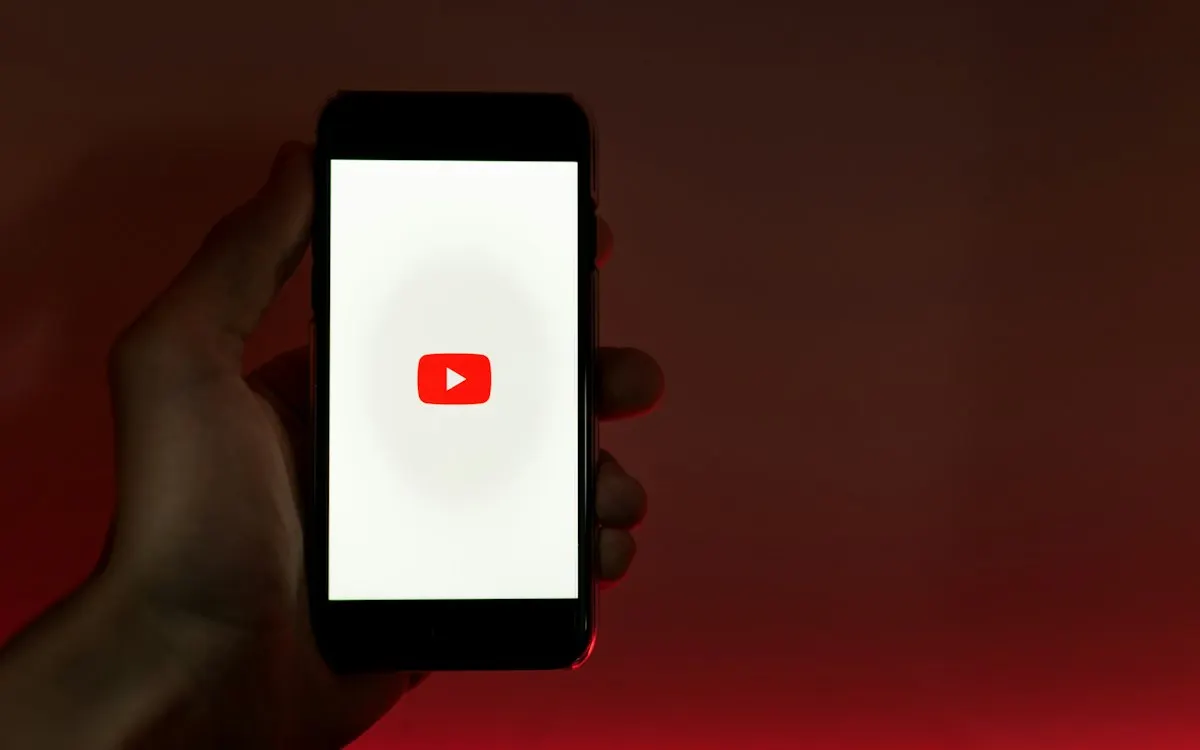 Phone showing the YouTube logo